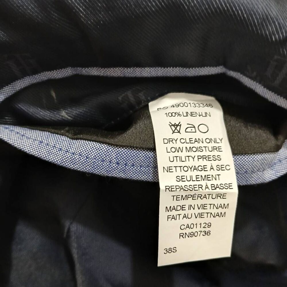 Tommy Hilfiger mens size 38S summer spring blazer 100% linen navy blue - Picture 5 of 5